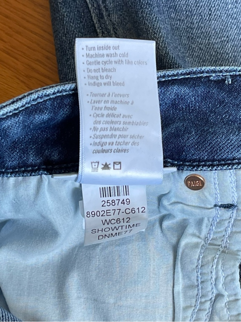Paige Anessa Wide Leg Cropped Jeans Size 28 Showtime Raw Hem 26” Inseam - Picture 7 of 14